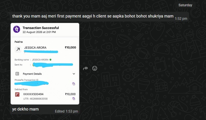 Payment Proof from Jessica Arora