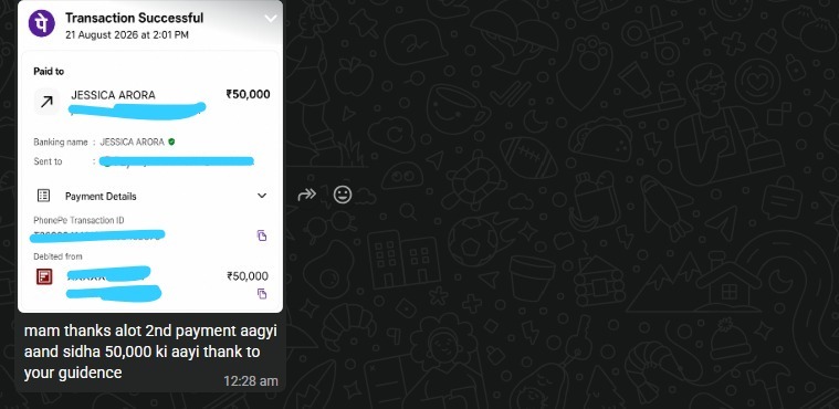 Payment Proof from Jessica Arora
